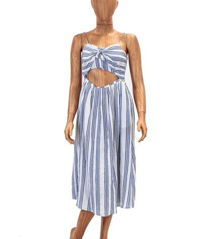 LoveShackFancy Clothing XS Spaghetti Strap Striped Midi Dress