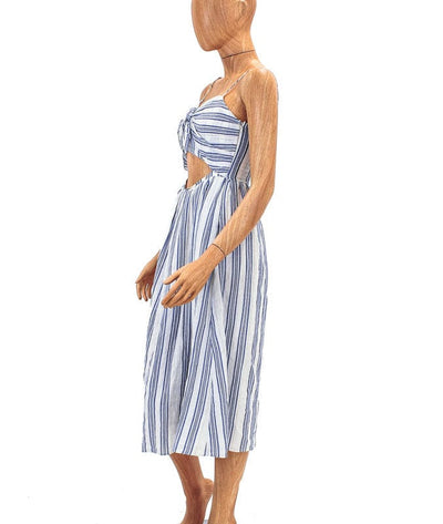 LoveShackFancy Clothing XS Spaghetti Strap Striped Midi Dress