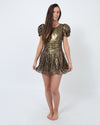 LoveShackFancy Clothing XS | US 0 Metallic Floral Print Dress