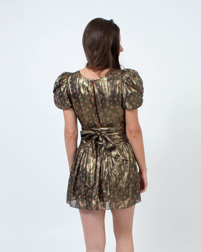 LoveShackFancy Clothing XS | US 0 Metallic Floral Print Dress