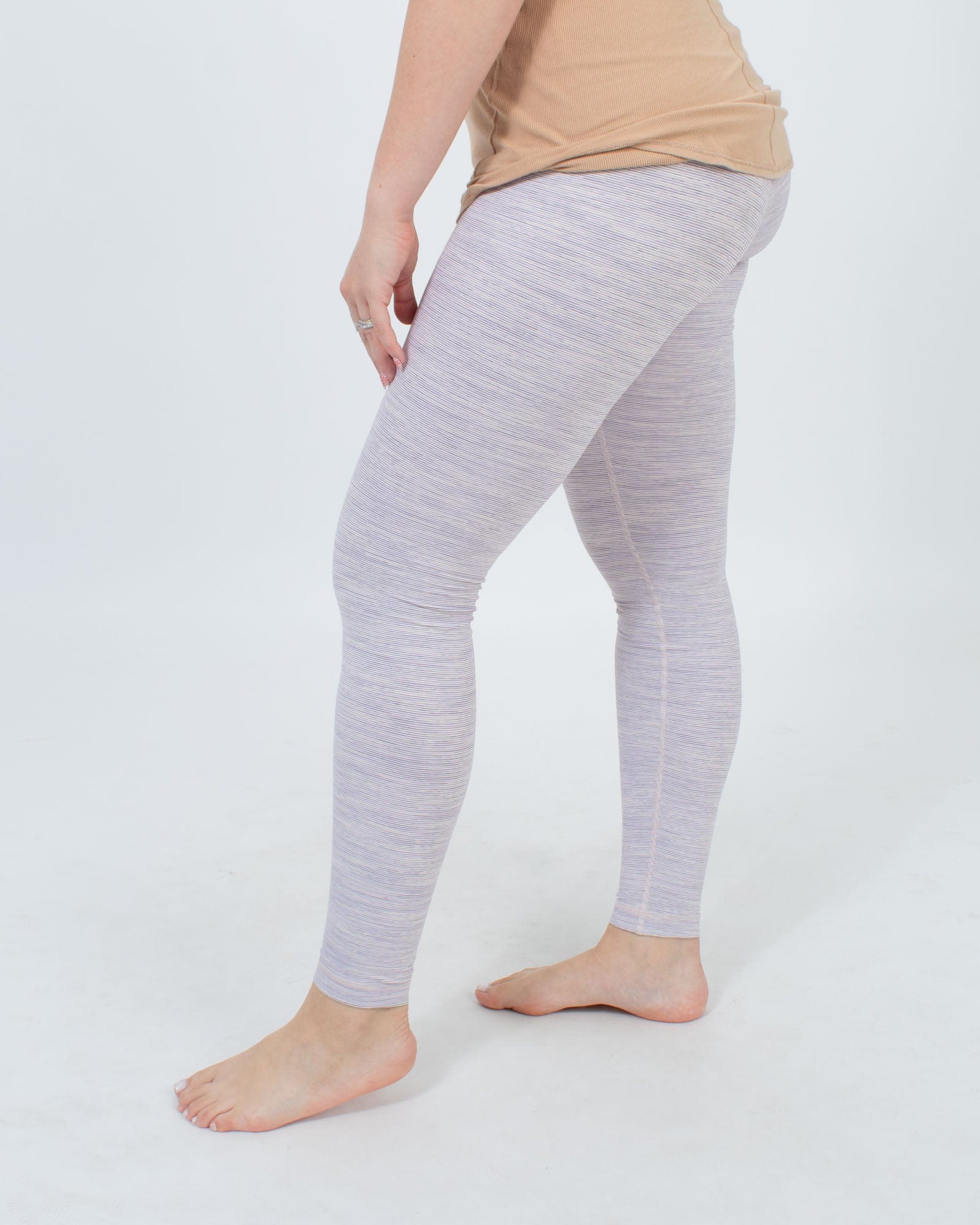 Purple Striped Leggings - The Revury