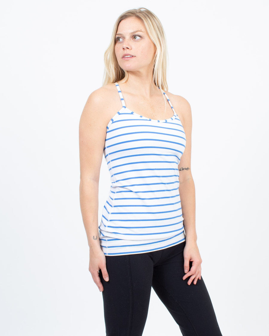 Lululemon Clothing Small Blue Striped Tank Top