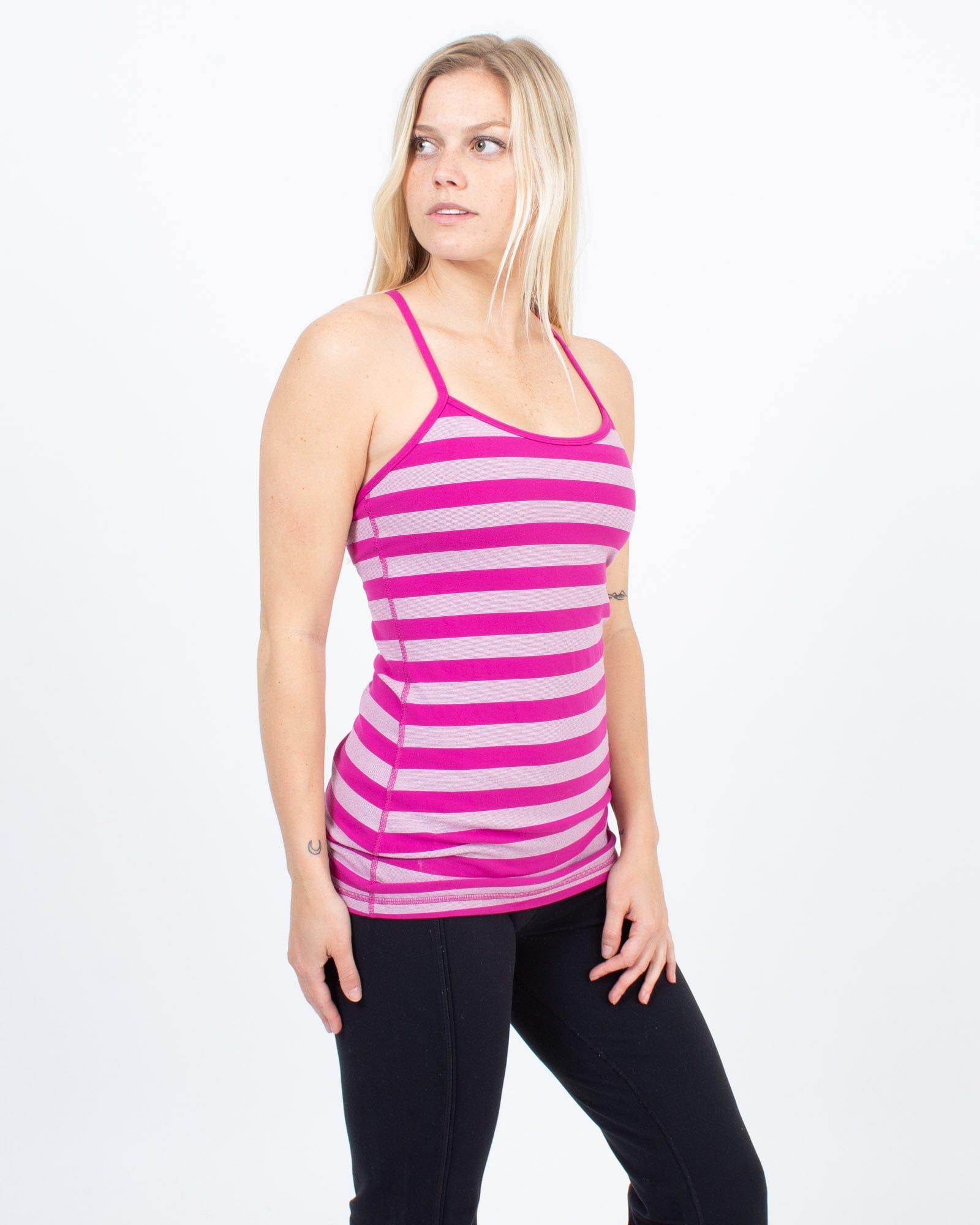 Lululemon pink striped tank Clearance