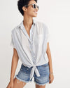 Madewell Clothing Small Short-Sleeve Tie-Front Shirt