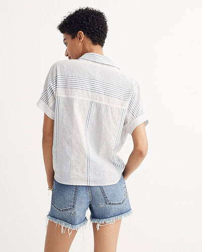Madewell Clothing Small Short-Sleeve Tie-Front Shirt