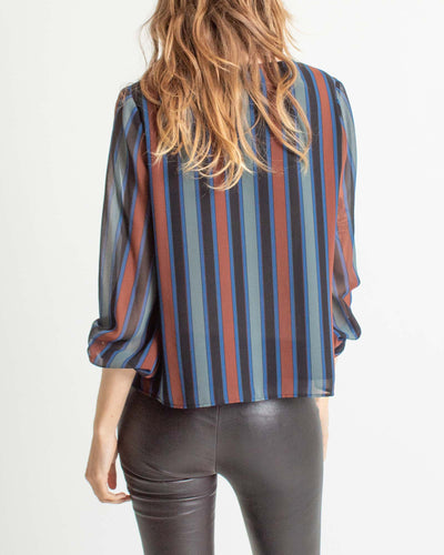 Madewell Clothing Small Striped V-Neck Blouse