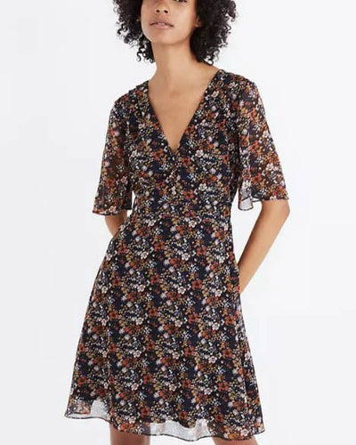 Madewell Clothing Small | US 6 "Orchard" Flutter Sleeve Dress