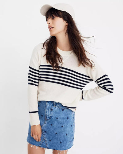 Madewell Clothing Small Waffle Striped Sweater