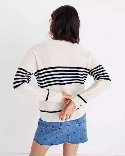 Madewell Clothing Small Waffle Striped Sweater