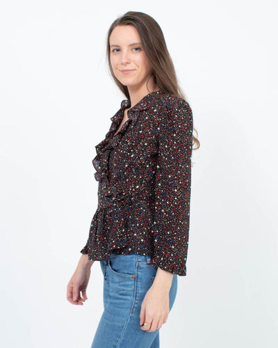 Madewell Clothing XS Star Print Wrap Blouse