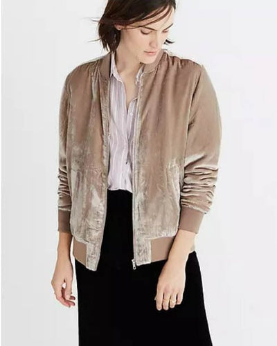 Madewell Clothing XS Velvet Bomber Jacket