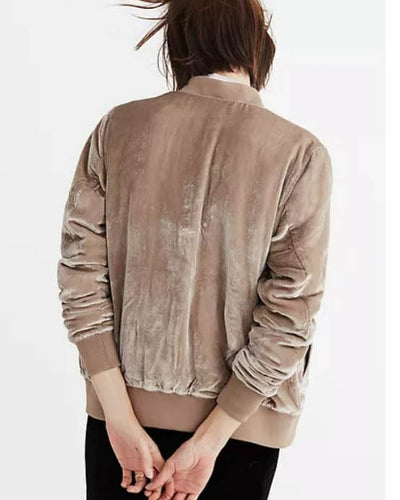 Madewell Clothing XS Velvet Bomber Jacket