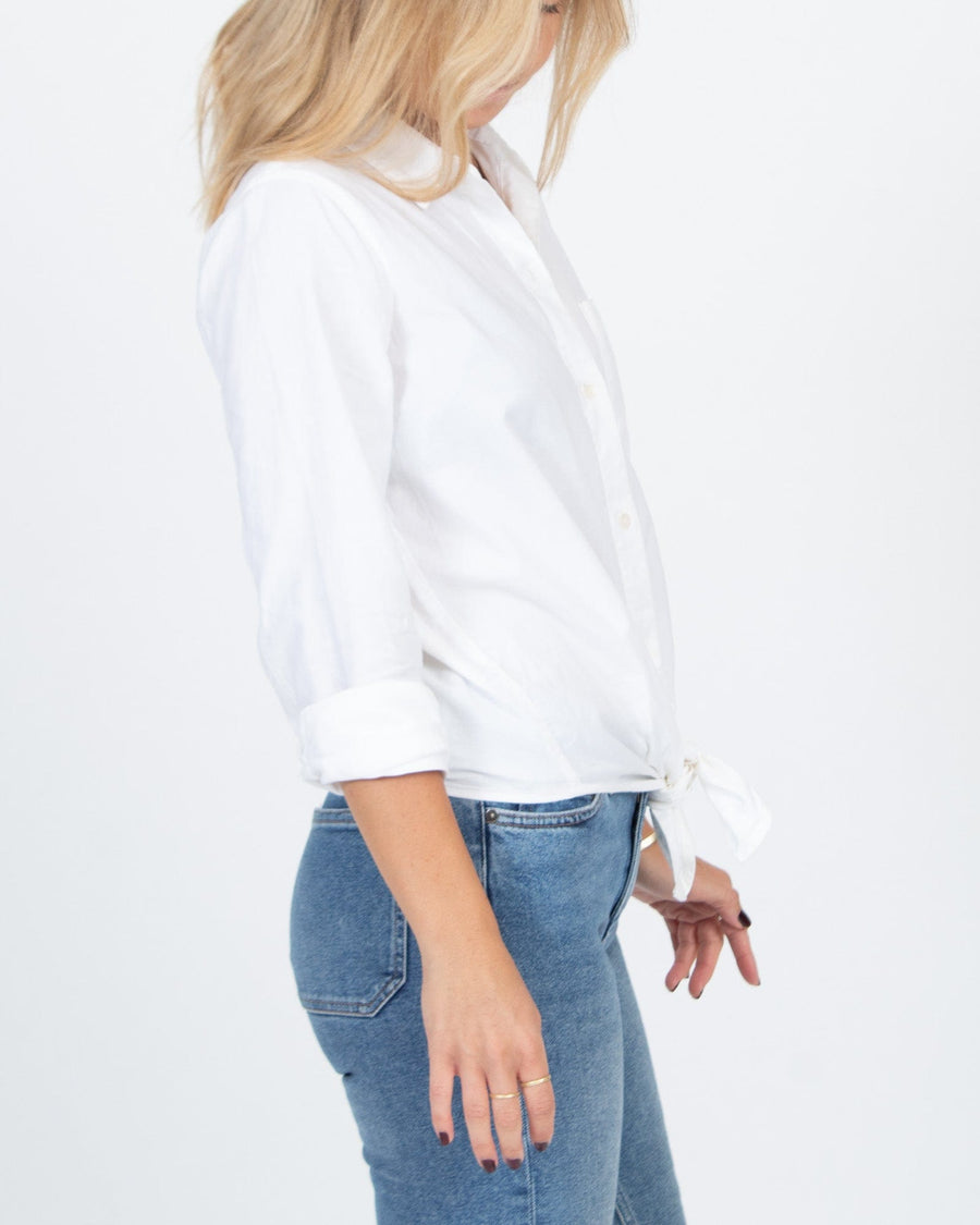 Madewell Clothing XS White "Tie Front" Blouse