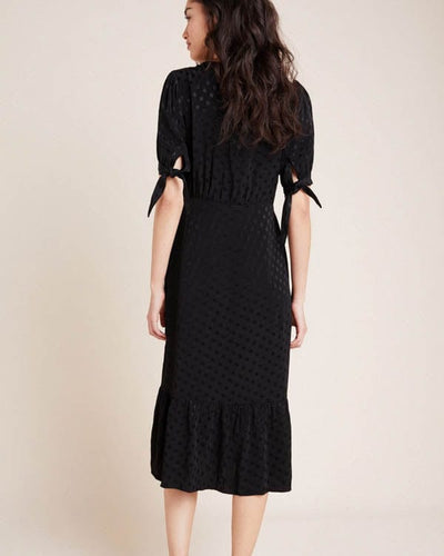 Maeve Clothing Large | US 10 "Eudora" Black Midi Dress