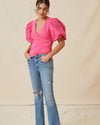 Maeve Clothing Small Puff Sleeve Wrap Top