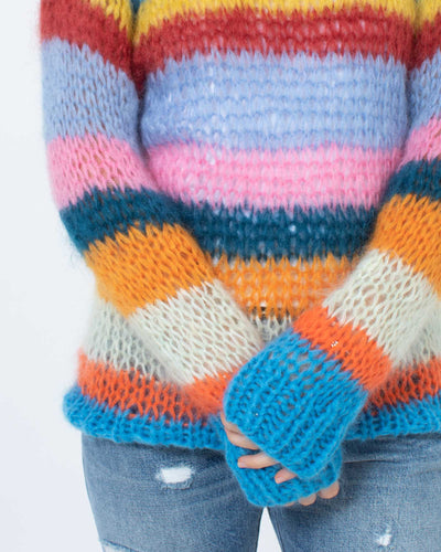 Maiami Clothing Small Colorful Striped Sweater