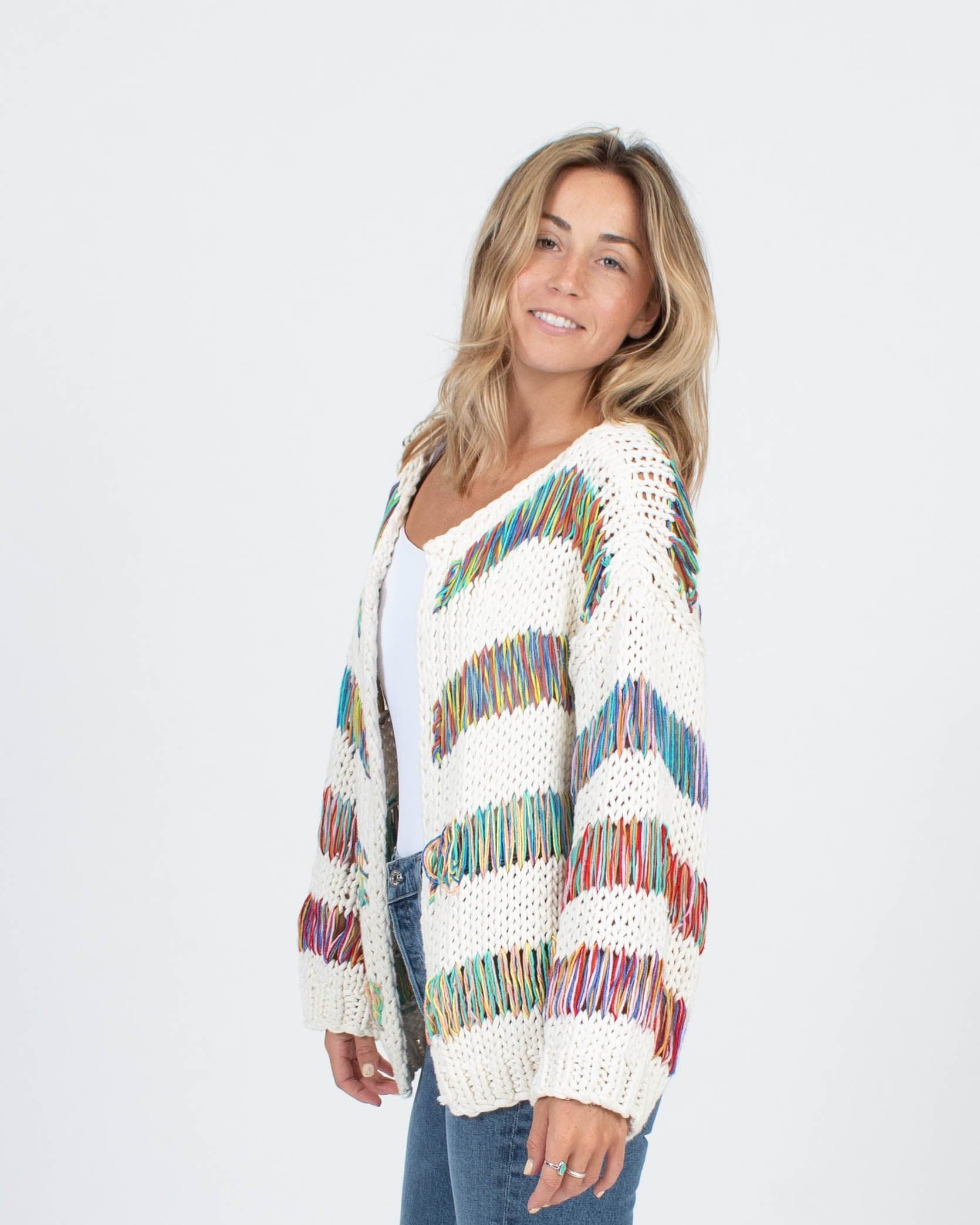 Maiami Clothing XS Multi-colored Rainbow Cardigan