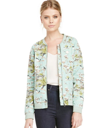 Maison Scotch Clothing Small Cotton Flamingo Print Jacket