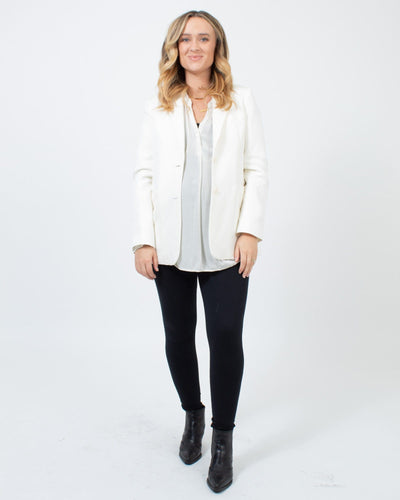 maje Clothing Medium Linen Blend Blazer