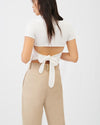 maje Clothing Small Ribbed Tie Back T-Shirt