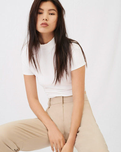maje Clothing Small Ribbed Tie Back T-Shirt