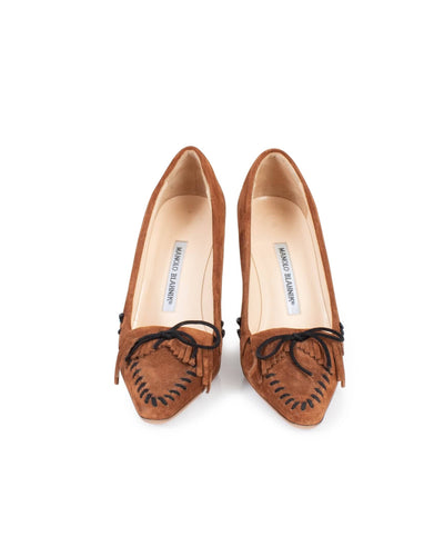 Manolo Blahnik Shoes Medium | 37 Suede Moccasin Pumps