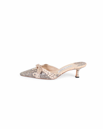 Manolo Blahnik Shoes Medium | 7 I 37 Snakeskin Bow Heels