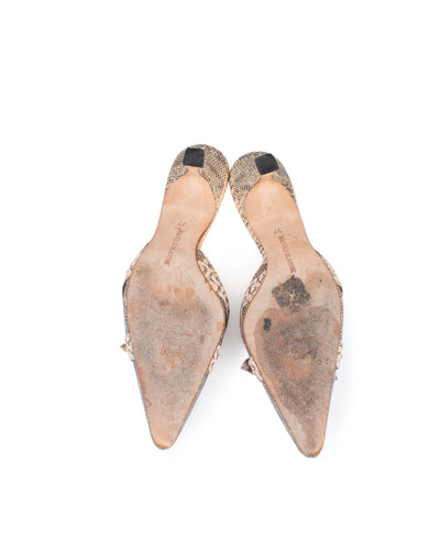 Manolo Blahnik Shoes Medium | 7 I 37 Snakeskin Bow Heels