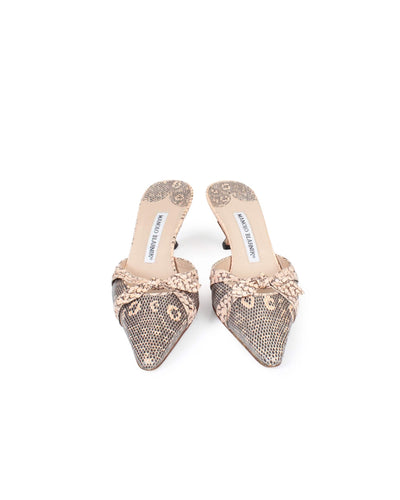 Manolo Blahnik Shoes Medium | 7 I 37 Snakeskin Bow Heels