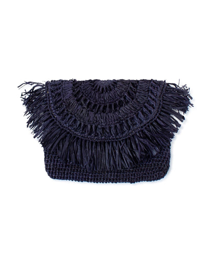 Mar Y Sol Bags One Size Navy "Mia" Mini Fringe Clutch