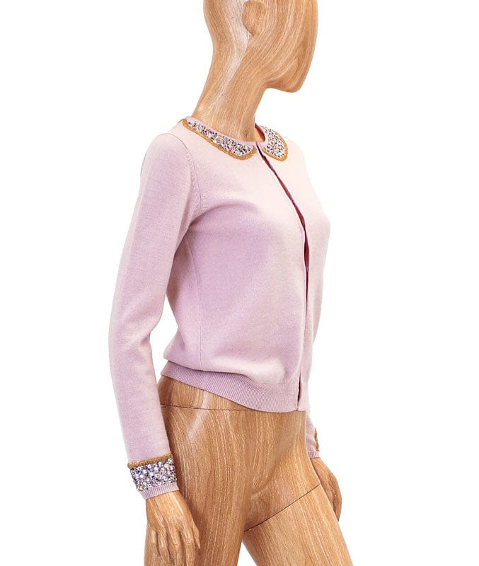 Marc Jacobs Clothing Small Beaded Pink Cardigan