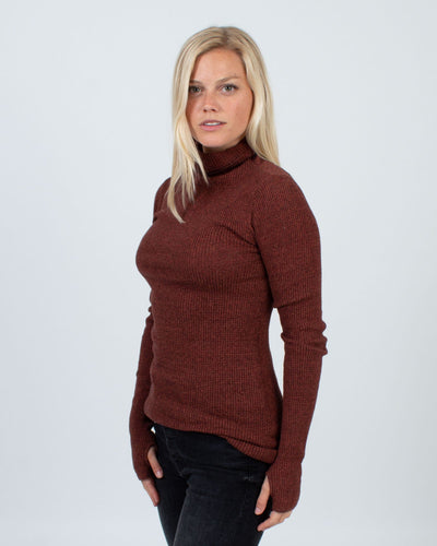 Margaret O'Leary Clothing Small Ribbed Turtleneck Top
