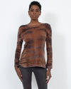 Marika Charles Clothing Small Cashmere Printed Pullover Crewneck Sweater