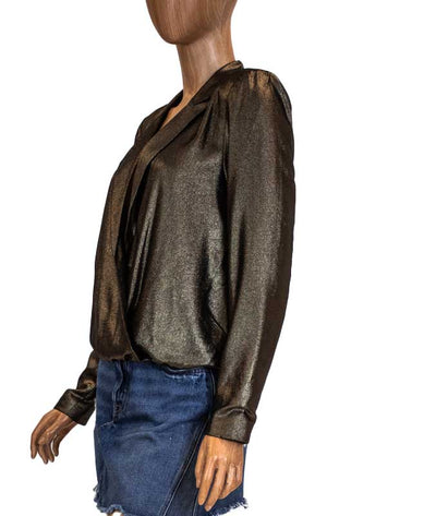 Marled by Olivia Culpo Clothing Small "Surplice" Peak Lapel Crossover Top