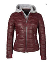 Mauritius Clothing XS Robin CF Leathe Puffer Jacket with Removable Hood