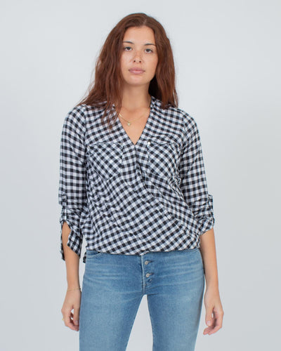 Michael Kors Clothing Medium | US 6 Black Gingham Blouse