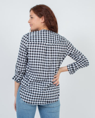 Michael Kors Clothing Medium | US 6 Black Gingham Blouse