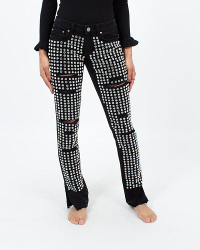 Michael Kors Clothing XS Bedazzled Straight Leg Jeans