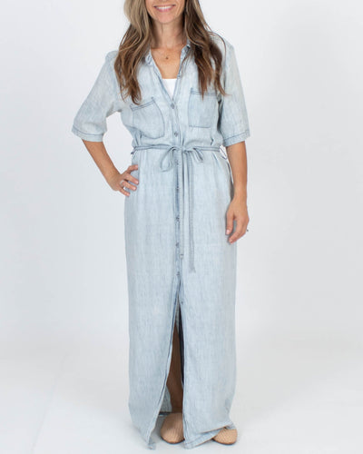 Michael Stars Clothing Medium Washed Denim Shirt Dress