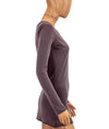 Michael Stars Clothing One Size Supima Long Sleeve Raw Edge Tee