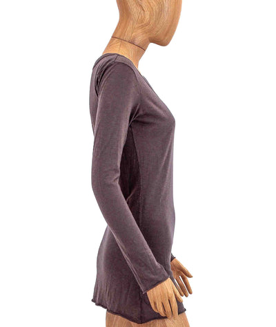 Michael Stars Clothing One Size Supima Long Sleeve Raw Edge Tee