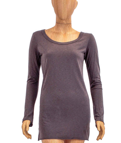 Michael Stars Clothing One Size Supima Long Sleeve Raw Edge Tee