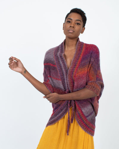 Michael Stars Clothing Small Striped Wool Cardigan
