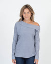 Michael Stars Clothing XS Striped Off The Shoulder Blouse