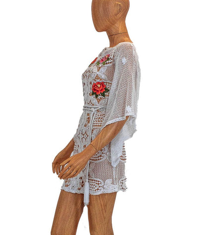 Miguelina Clothing XS "Claudia" Floral Crochet Coverup Dress