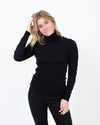 MILLY Clothing Small Black Wool Turtleneck Sweater