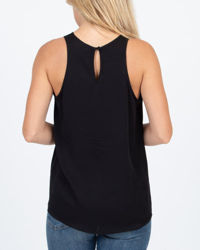 MILLY Clothing Small | US 4 Black Silk Blend Tank