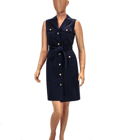 MILLY Clothing Small | US 4 Oxford Button Down Dress with Waist Tie