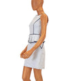 MILLY Clothing Small | US 4 White Pencil Dress with Black Trim