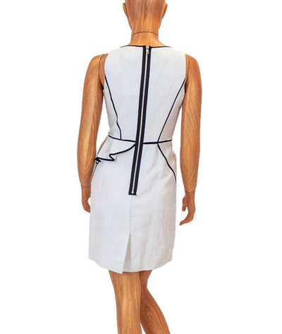 MILLY Clothing Small | US 4 White Pencil Dress with Black Trim